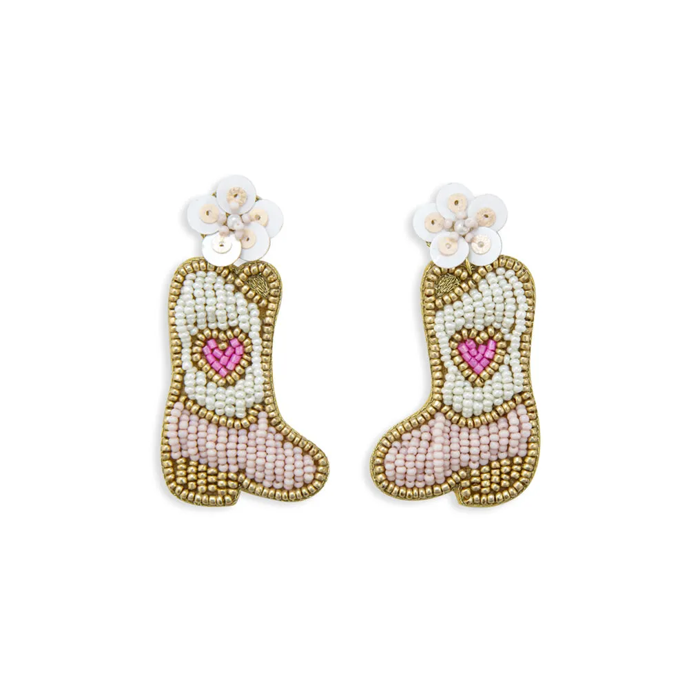 Love My Boots Beaded Earrings sold by Myra Bag