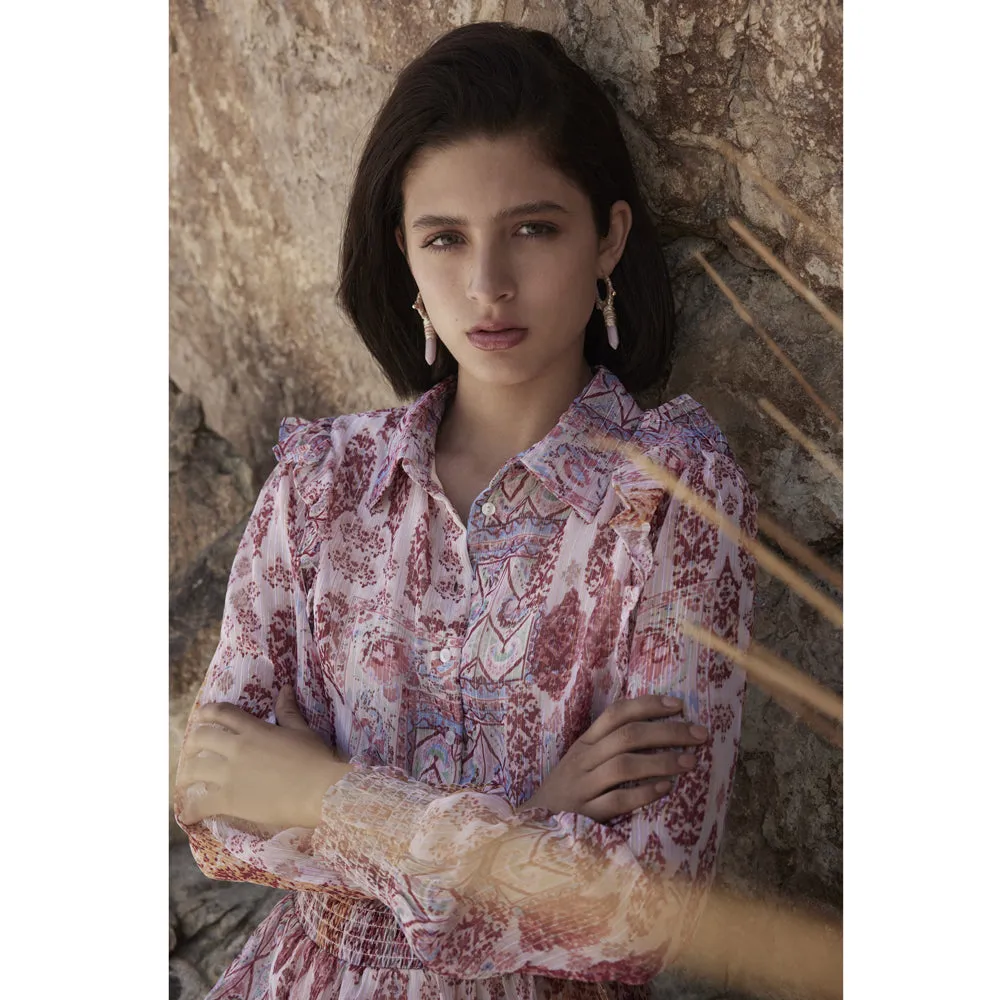 Goddess Delight Woven, Beaded Earrings With Crystal Charm sold by Myra Bag product image thumbnail 3