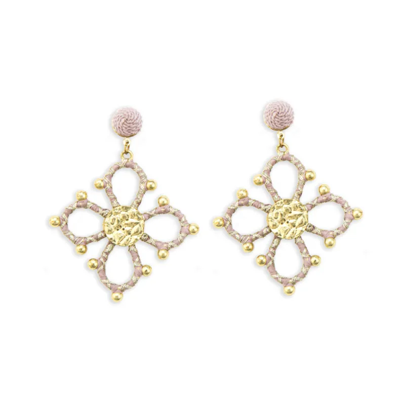 Celtic Cross Design Woven, Beaded Earrings sold by Myra Bag