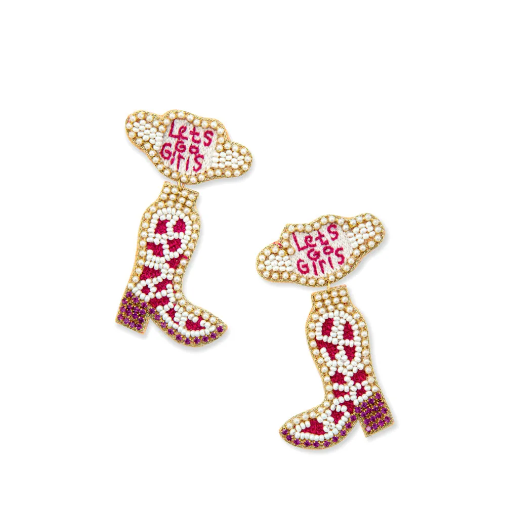 Let’s Go Girls Beaded Boot Earrings sold by Myra Bag product image thumbnail 2
