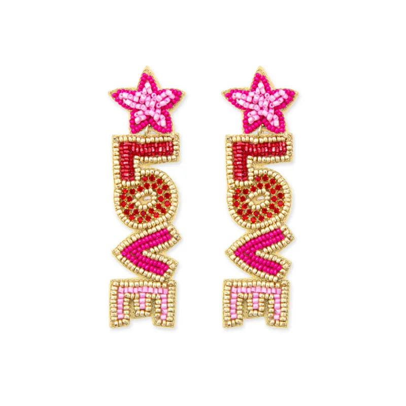 Love Words Beaded Earrings sold by Myra Bag