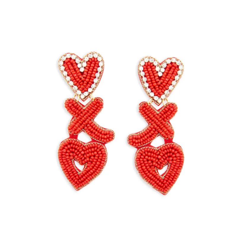 Hugs Kisses Love Beaded Earrings sold by Myra Bag