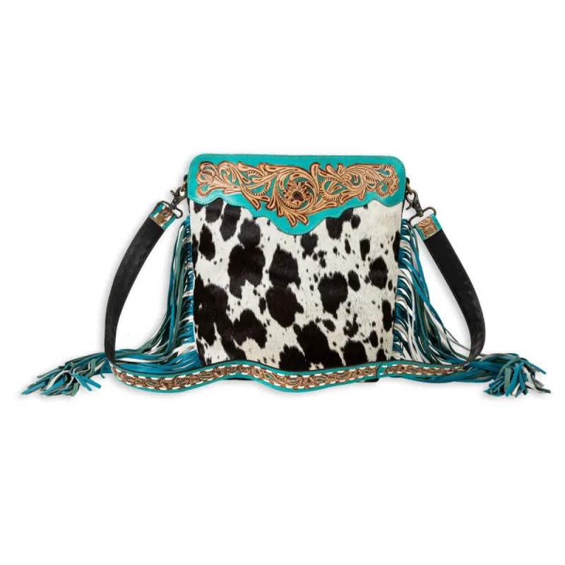 Pony Trail  Fringed Hand-Tooled Bag sold by Myra Bag