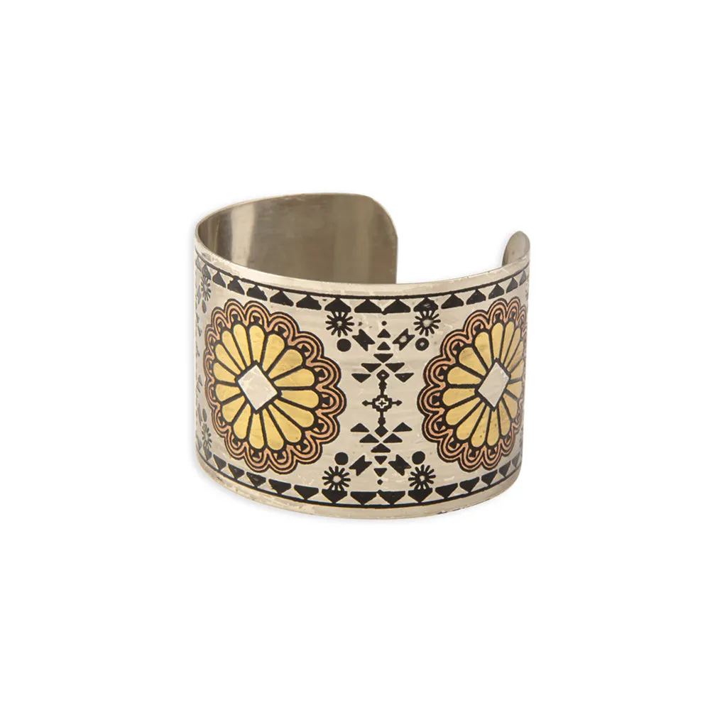 Mesa Sun Etched Metal Cuff Bracelet sold by Myra Bag product image thumbnail 2