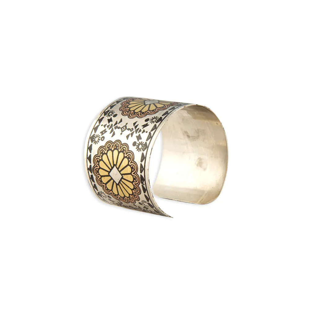 Mesa Sun Etched Metal Cuff Bracelet sold by Myra Bag product image thumbnail 3
