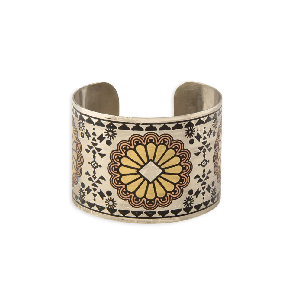 Mesa Sun Etched Metal Cuff Bracelet sold by Myra Bag product image thumbnail 4