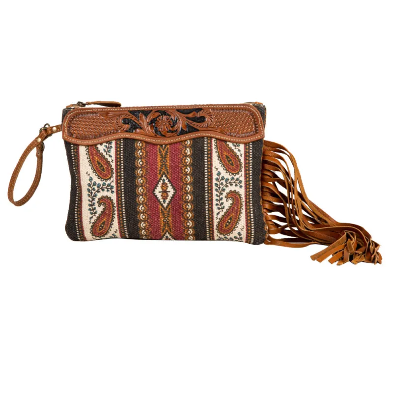 Mojave Paisley Fringed Hand-Tooled Bag sold by Myra Bag