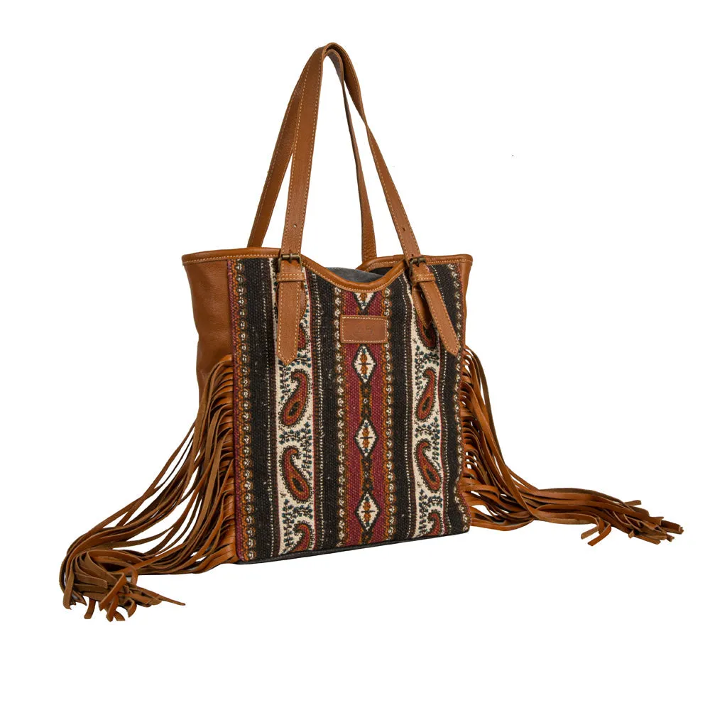 Mojave Paisley Fringed Tote Bag sold by Myra Bag product image thumbnail 2
