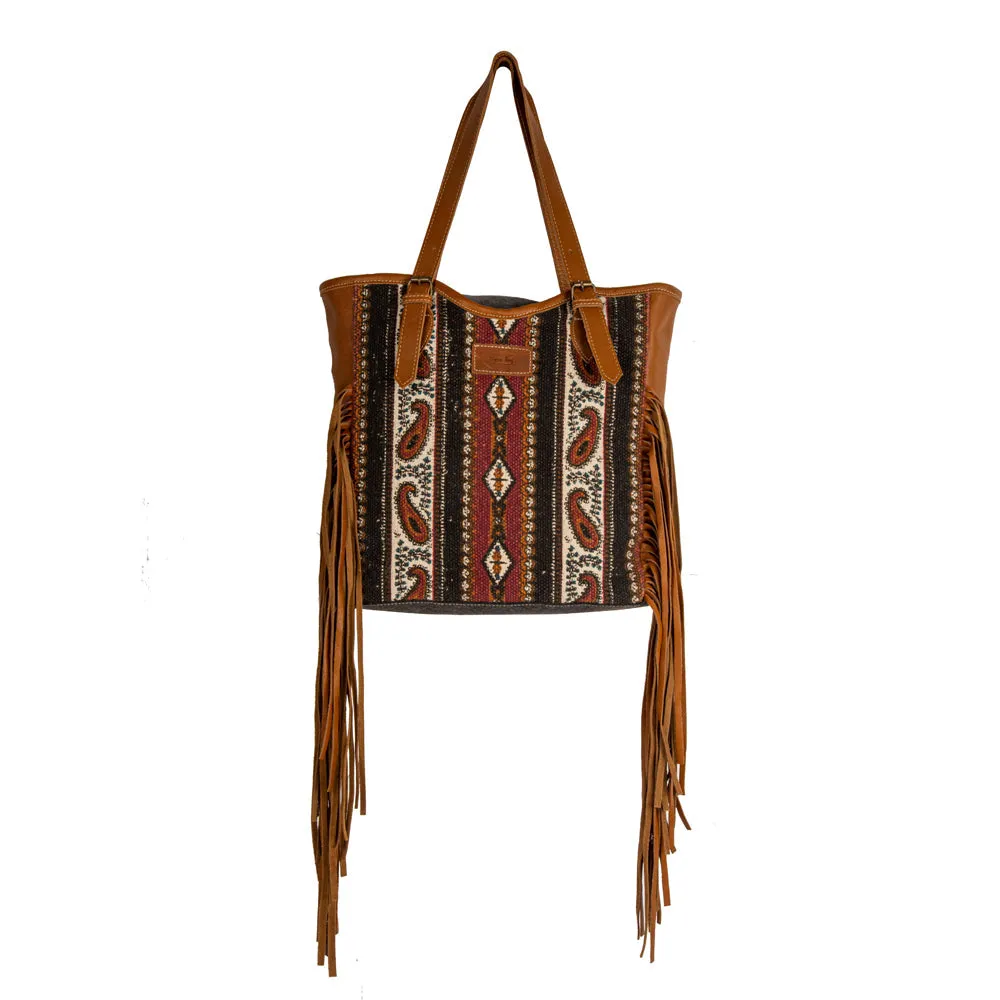 Mojave Paisley Fringed Tote Bag sold by Myra Bag product image thumbnail 4