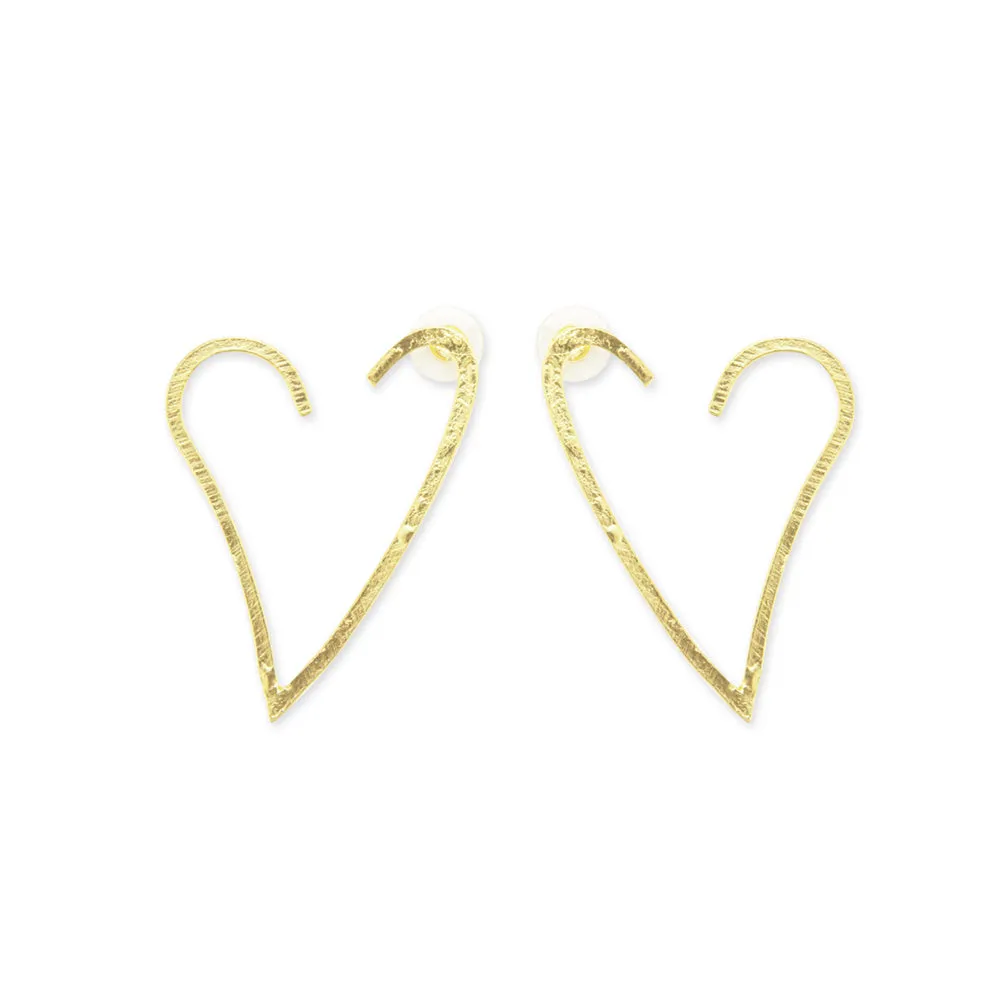 Open Hoop Heart Earrings sold by Myra Bag