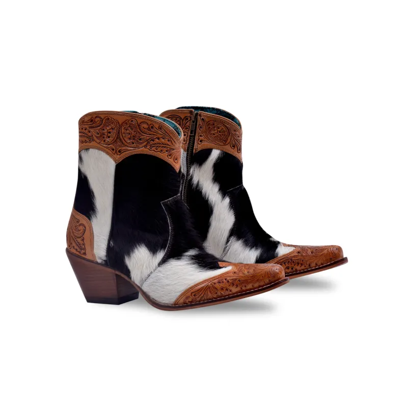 Silverado Hair-on Hide & Hand-tooled Boots sold by Myra Bag