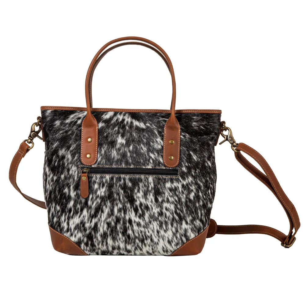 Cullom Trail Hair-On Hide Leather Hairon Bag In Black sold by Myra Bag product image thumbnail 3