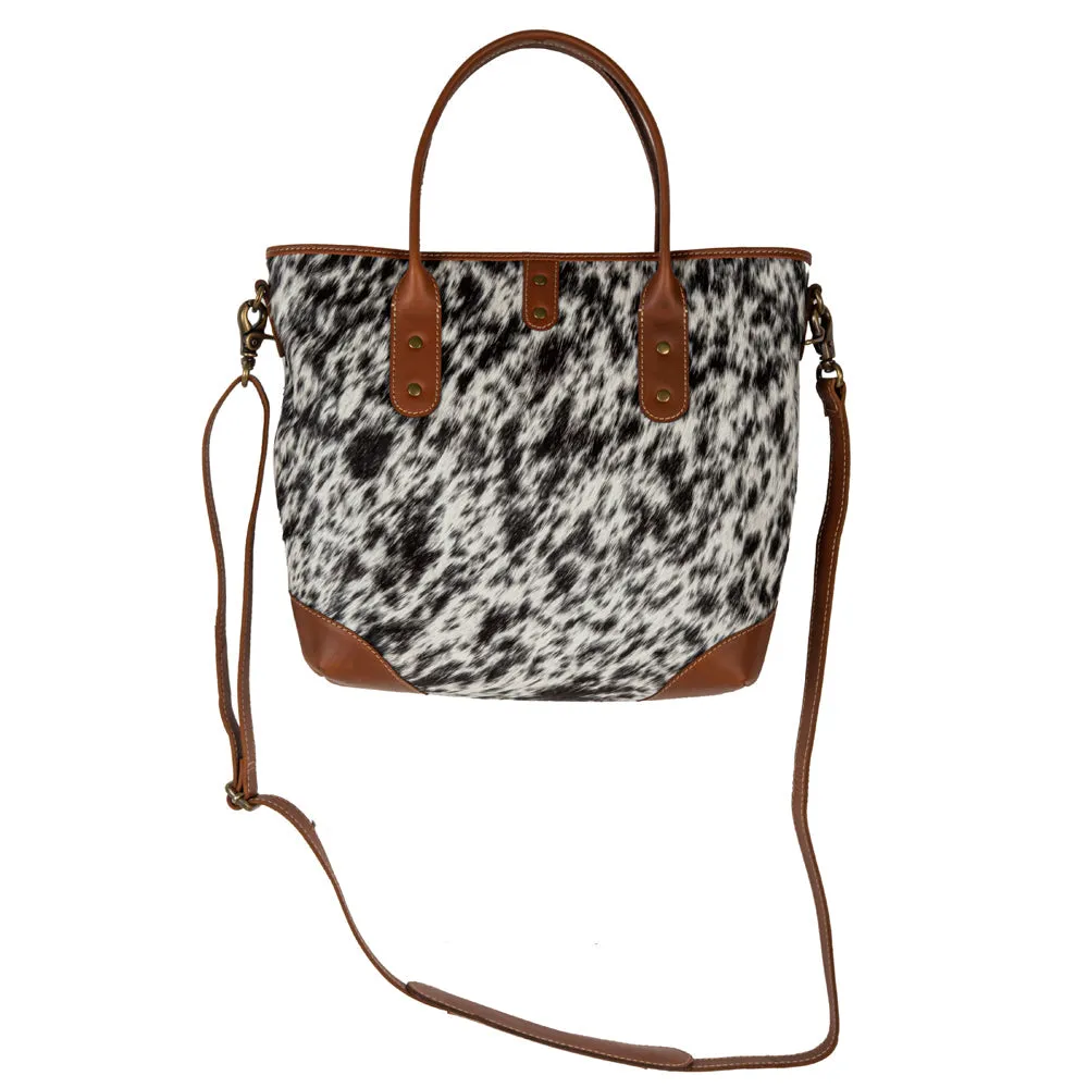 Cullom Trail Hair-On Hide Leather Hairon Bag In Black sold by Myra Bag product image thumbnail 4