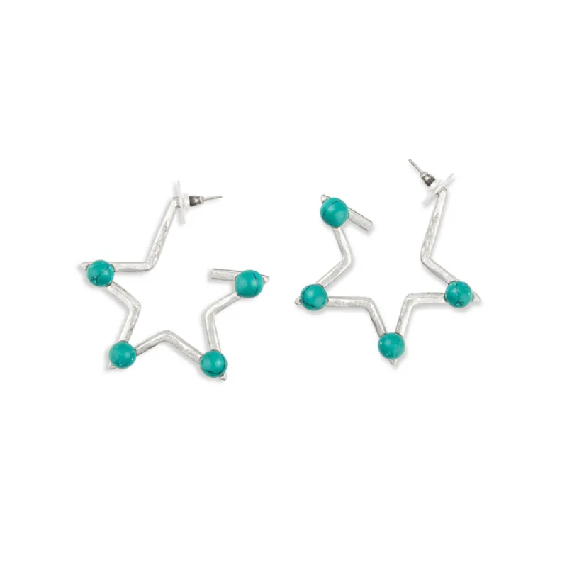 Stars of Mine Silver Tone & Bead Accent Earrings sold by Myra Bag