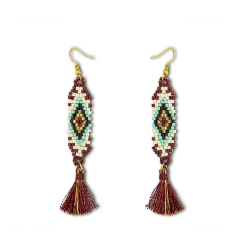Of Times Spoken Beaded Earrings sold by Myra Bag