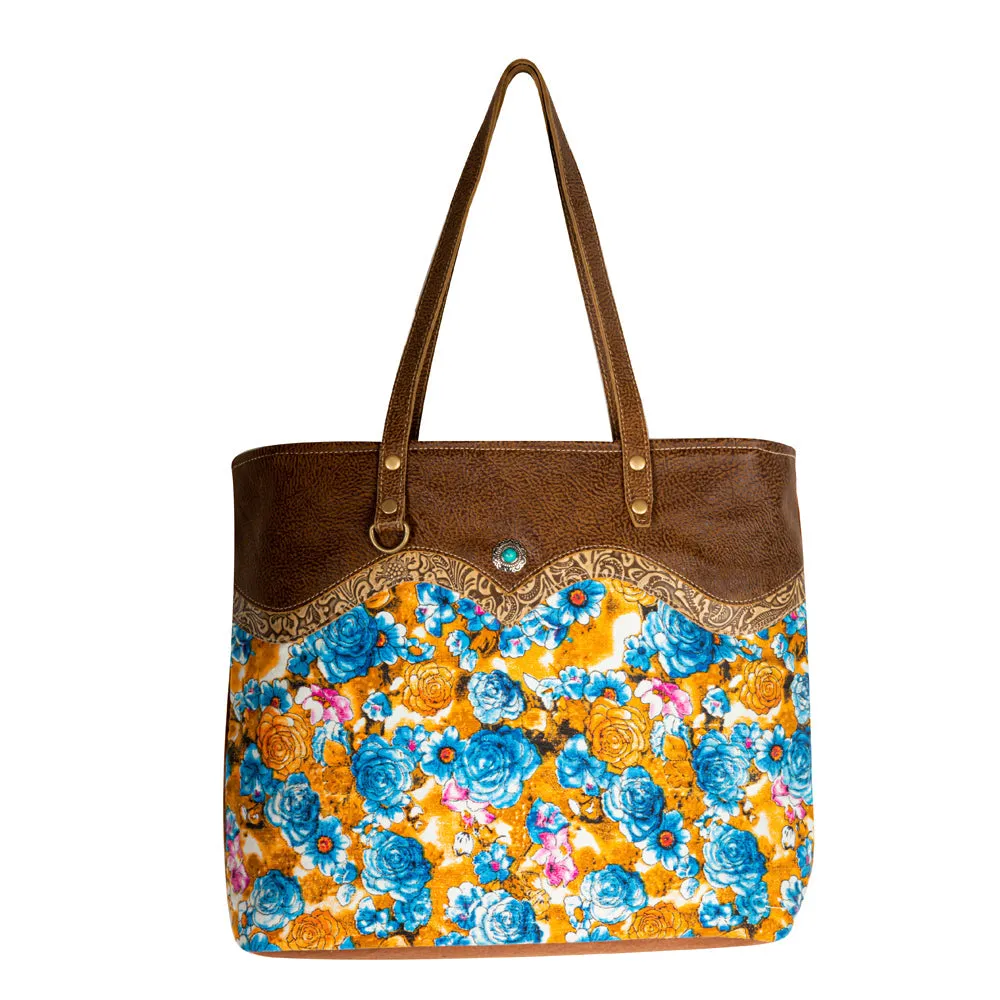 Blue Ridge Blooms Tote Bag sold by Myra Bag