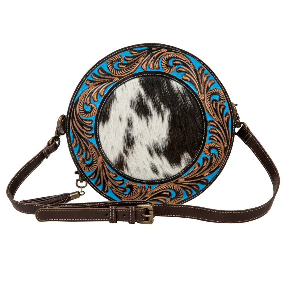 Night Gaze Hand-Tooled Round Bag sold by Myra Bag