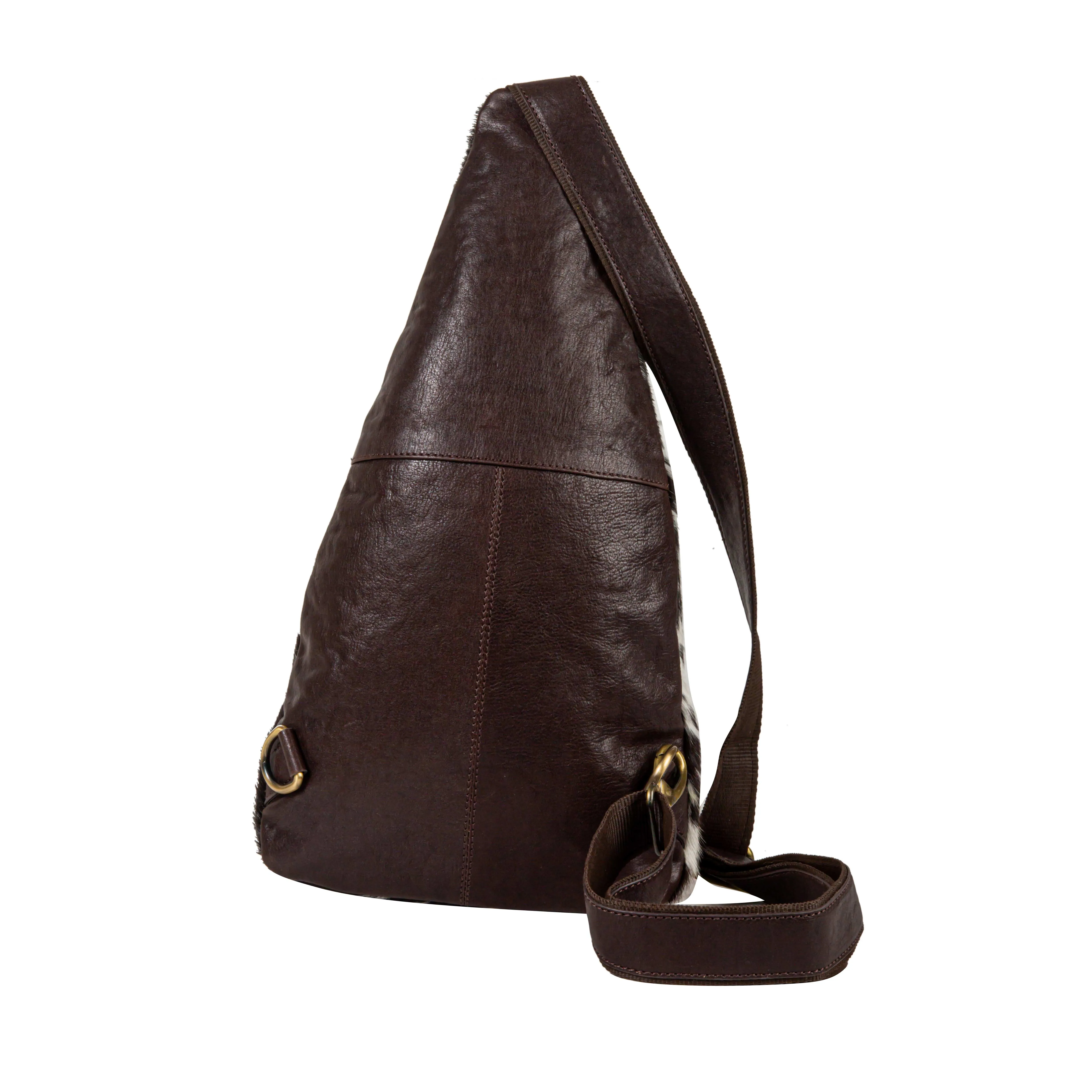 Cullom Trail Hair-On Hide Bucket Sling Bag In Black sold by Myra Bag product image thumbnail 3