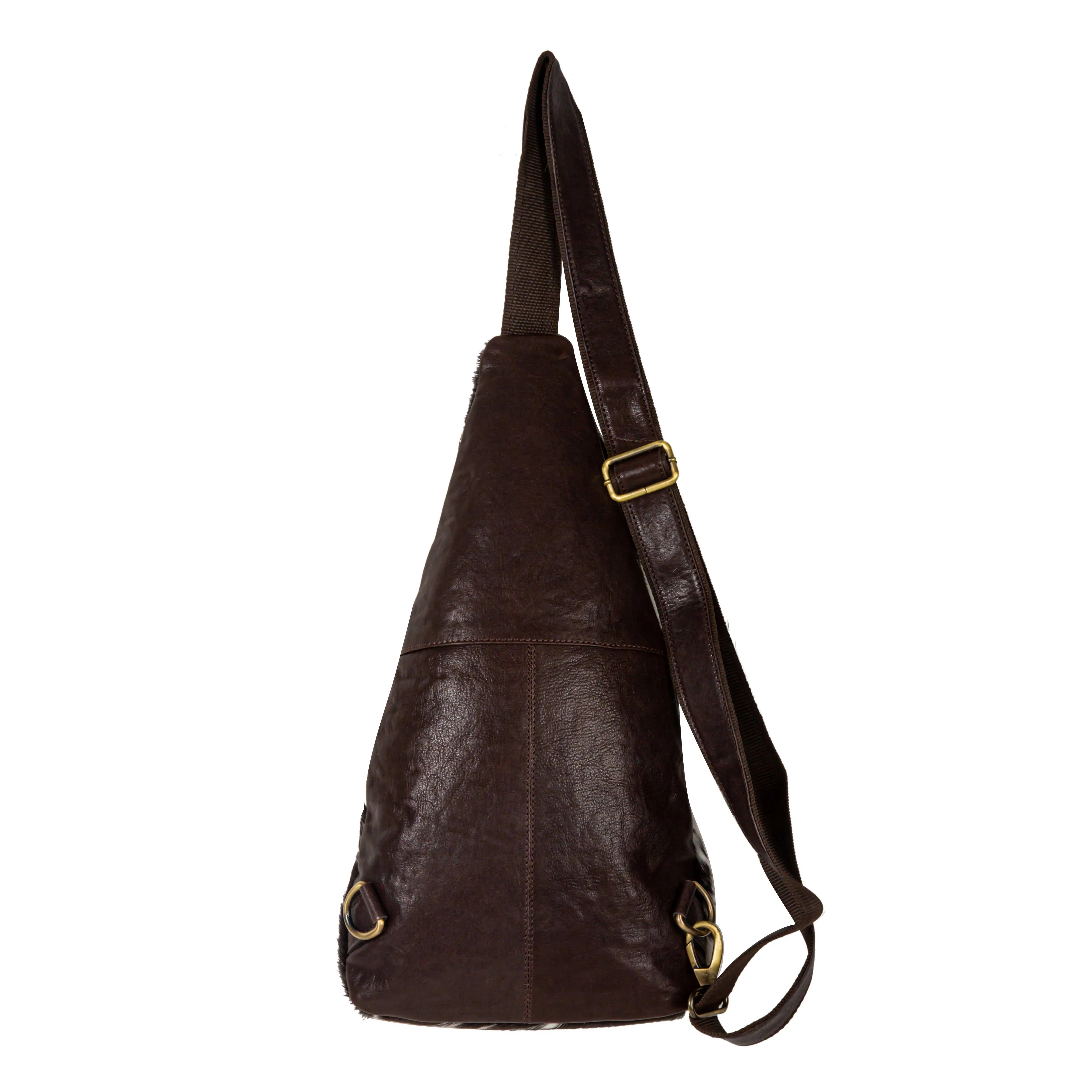 Cullom Trail Hair-On Hide Bucket Sling Bag In Black sold by Myra Bag product image thumbnail 5