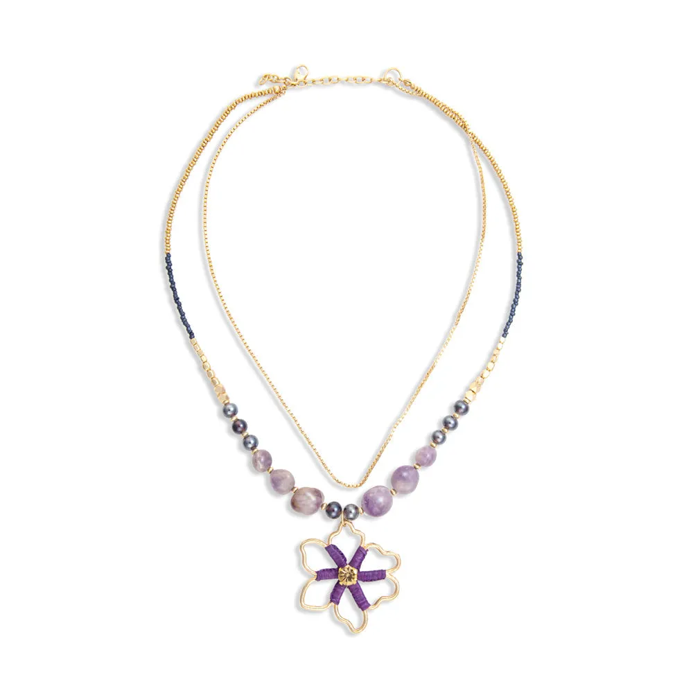 Amethyst Blooming Pendant Necklace sold by Myra Bag product image thumbnail 2