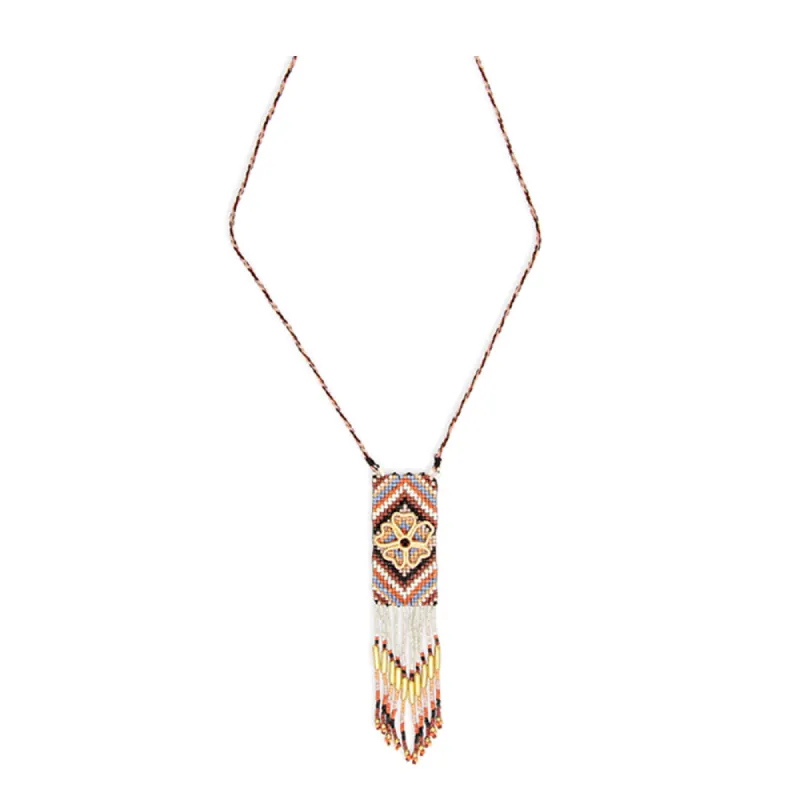 History of Min Beaded Tribal Inspired Necklace sold by Myra Bag
