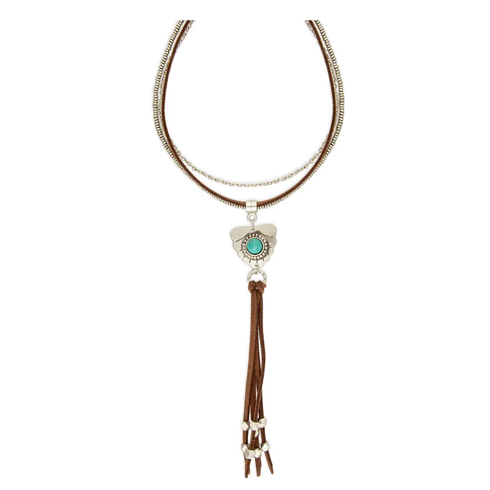 Feather Shield Stacked Necklace sold by Myra Bag