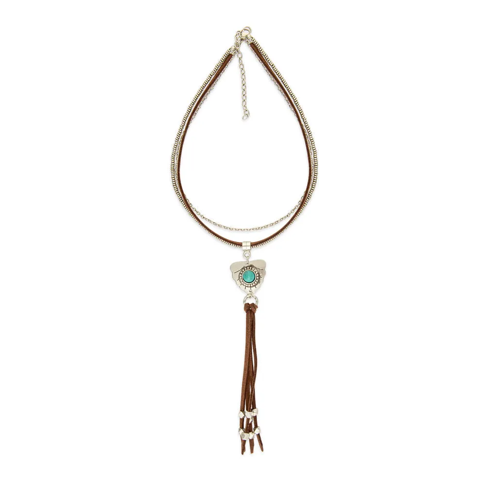 Feather Shield Stacked Necklace sold by Myra Bag product image thumbnail 2