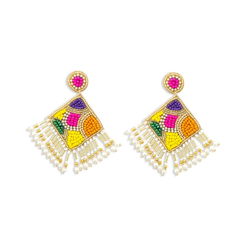Fields of Blooms Beaded Earrings sold by Myra Bag