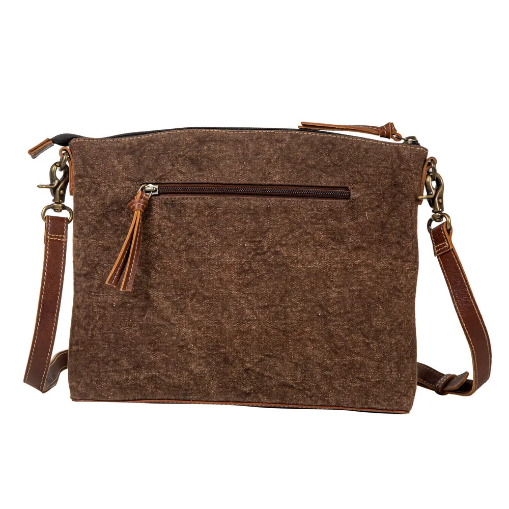 Clara Mae Hand-Tooled Accent Canvas Hairon Bag sold by Myra Bag product image thumbnail 3