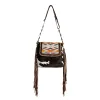 Sun Serape Fringed Leather Hairon Bag sold by Myra Bag