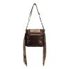 Sun Serape Fringed Leather Hairon Bag sold by Myra Bag