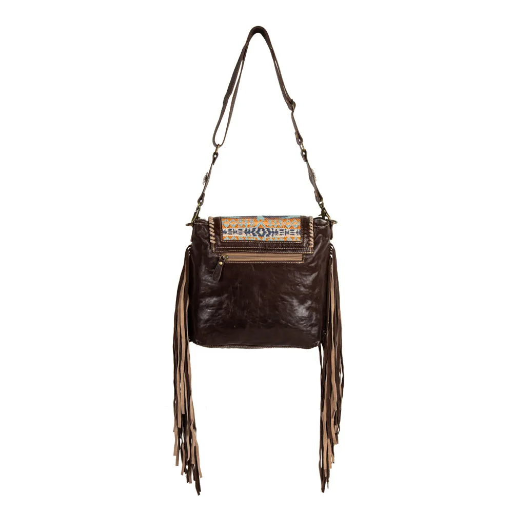 Sun Serape Fringed Leather Hairon Bag sold by Myra Bag product image thumbnail 5