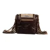 Sun Serape Fringed Leather Hairon Bag sold by Myra Bag