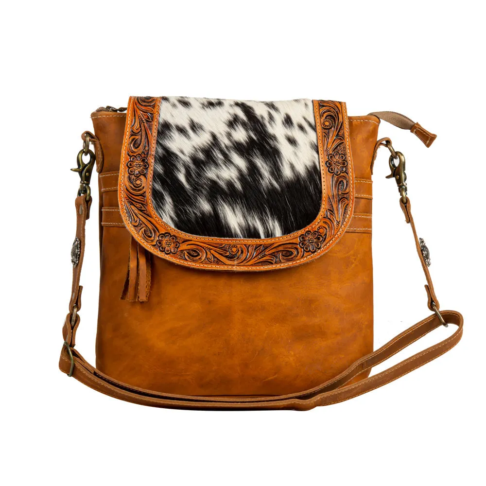 Saddleback Hand-Tooled Bag sold by Myra Bag