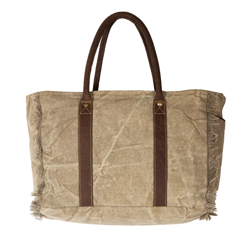 French Countryside Patchwork Weekender Bag sold by Myra Bag product image thumbnail 3