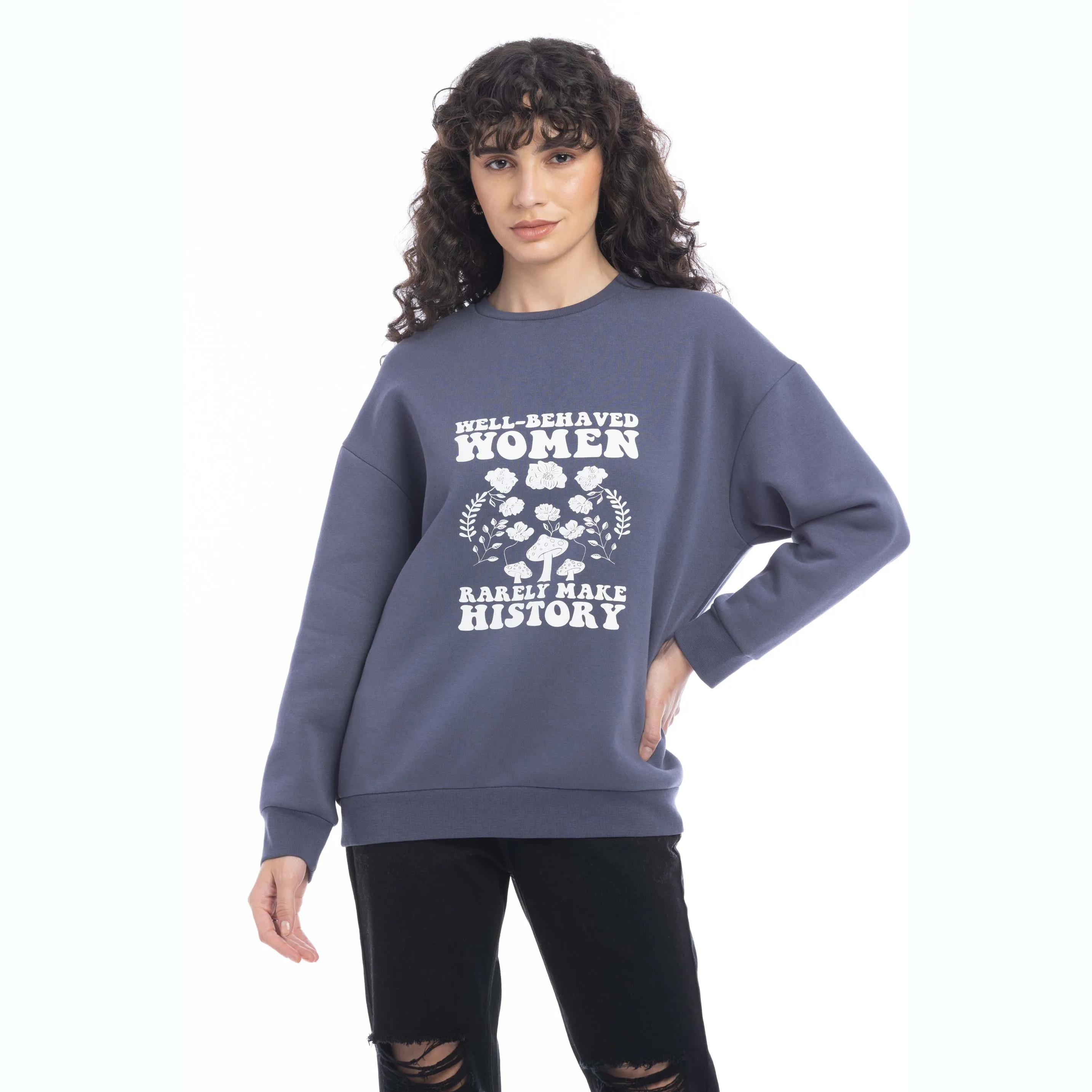 Well-Behaved Women Oversized Sweatshirt sold by Myra Bag product image thumbnail 4