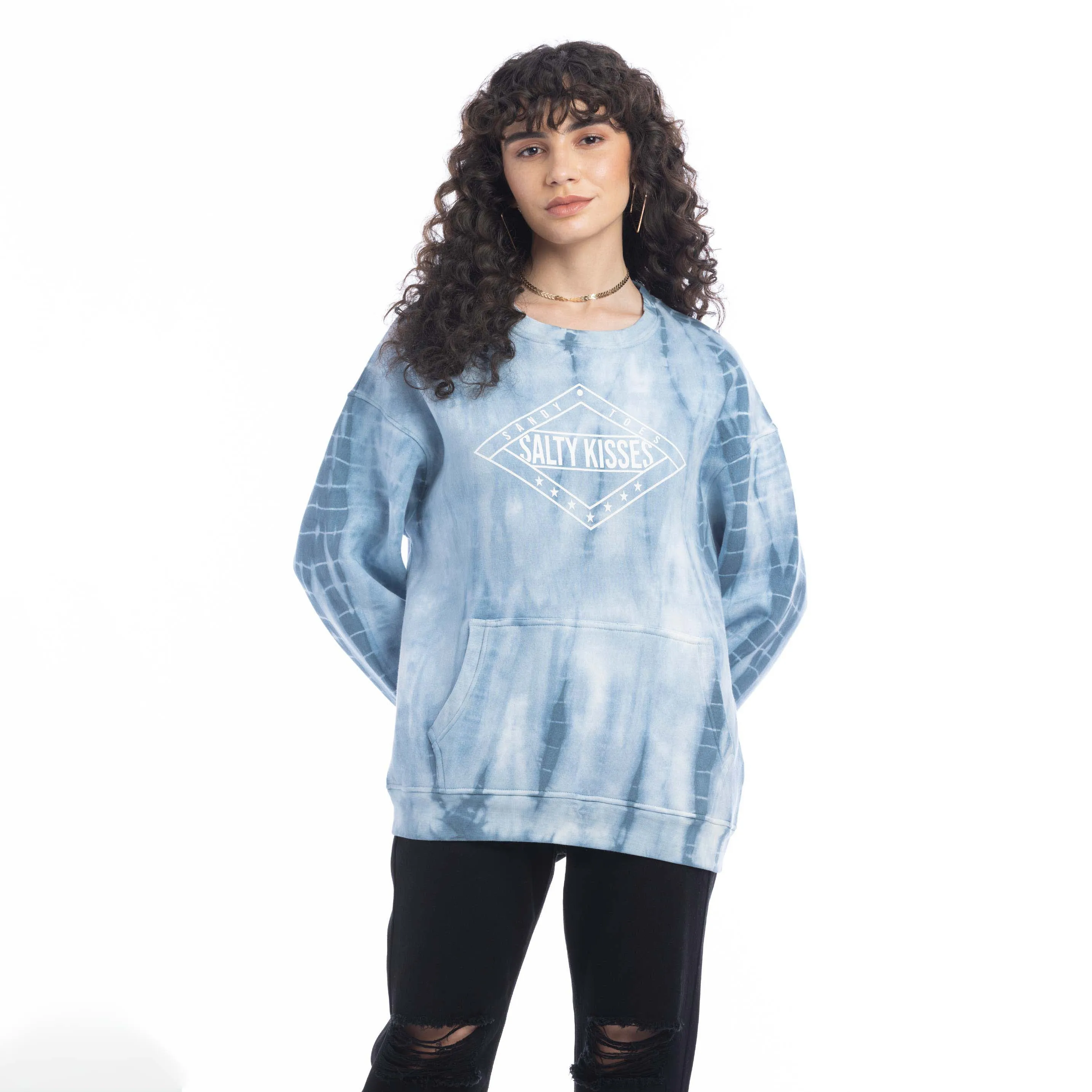 Salty Kisses Tie Died Oversized Sweatshirt sold by Myra Bag product image thumbnail 3