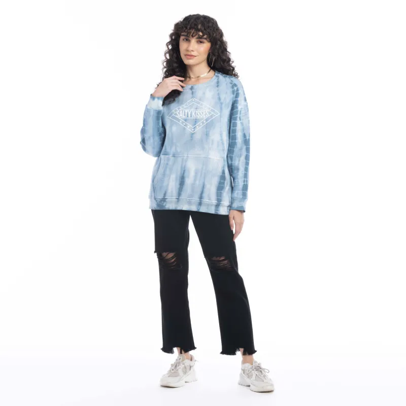 Salty Kisses Tie Died Oversized Sweatshirt sold by Myra Bag