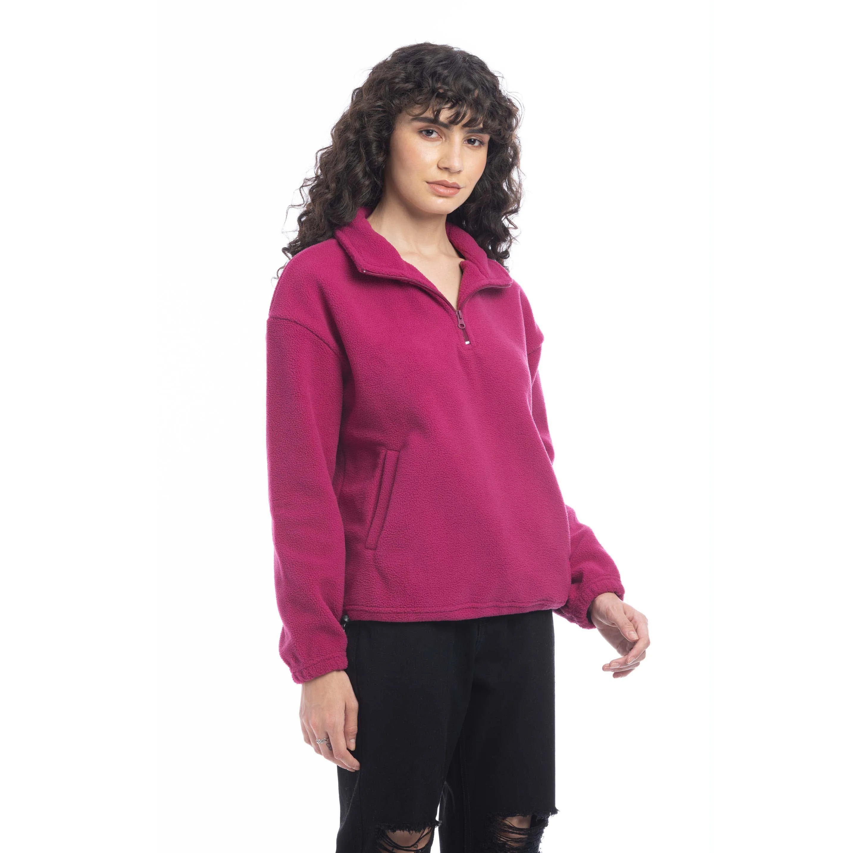 Maren High Collar Jacket in Magenta sold by Myra Bag product image thumbnail 5