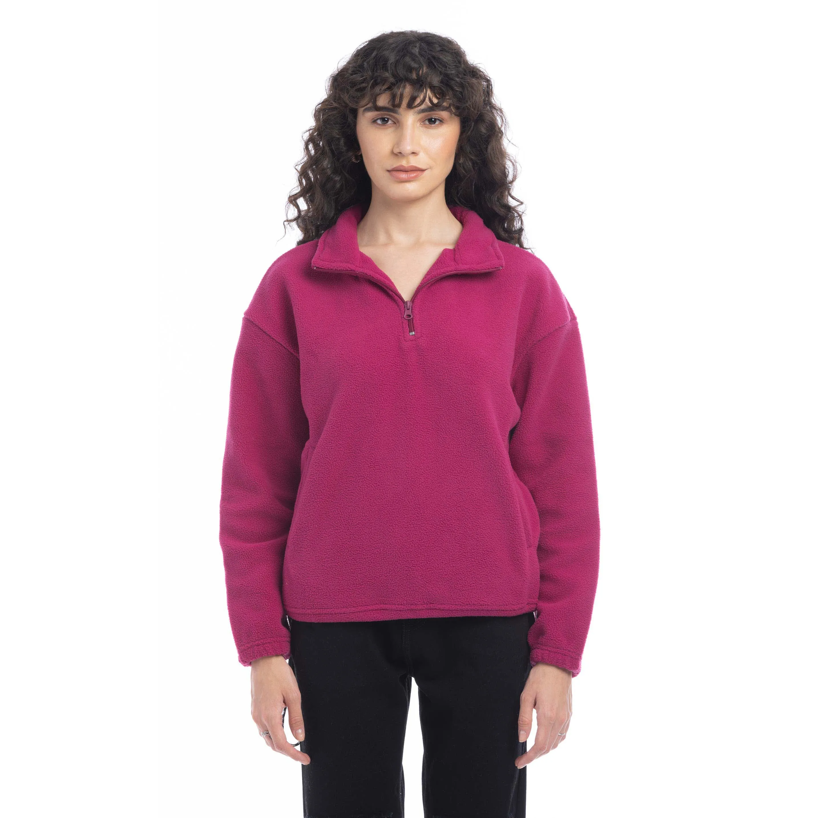 Maren High Collar Jacket in Magenta sold by Myra Bag product image thumbnail 3