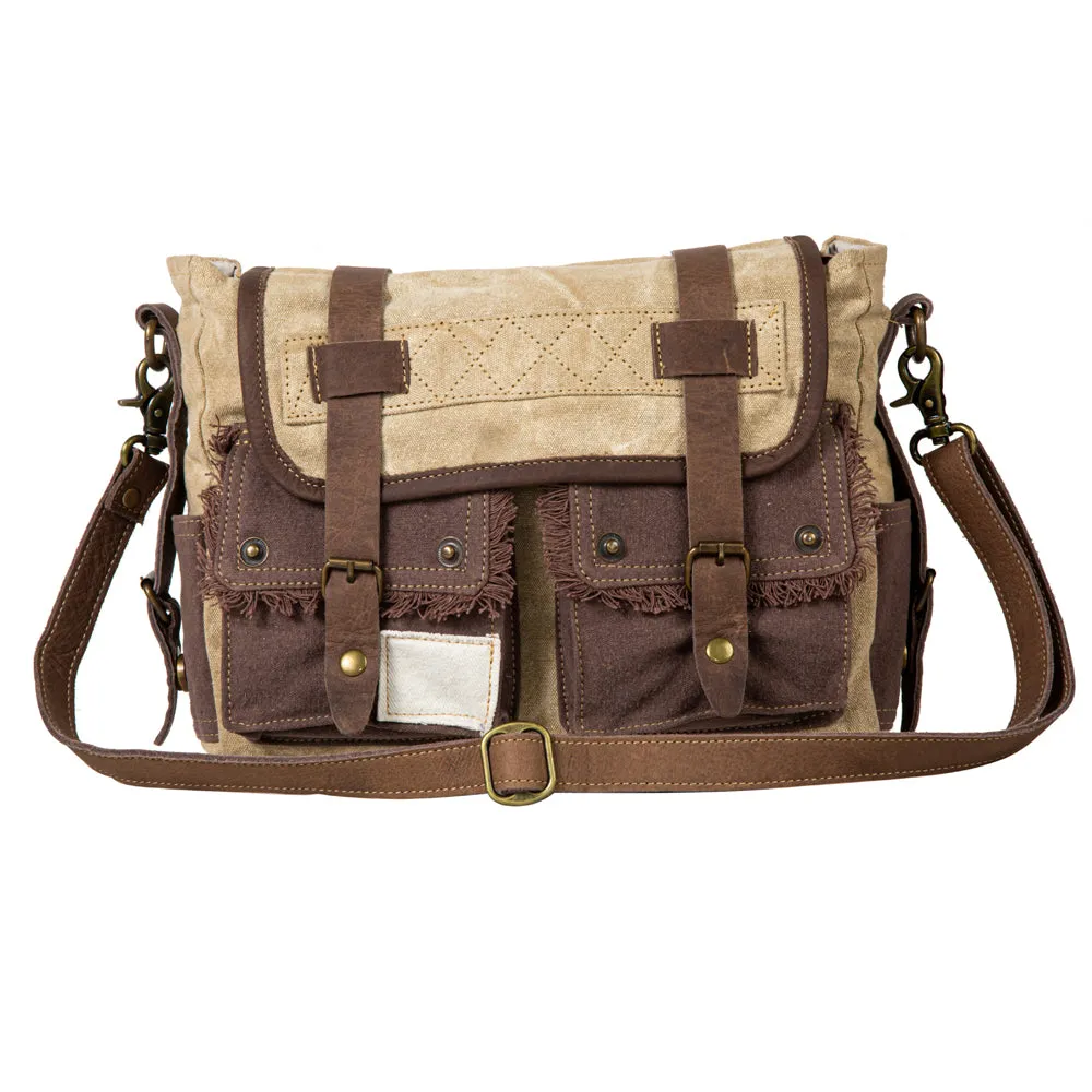 Vintage Patchwork Satchel Messenger Bag sold by Myra Bag