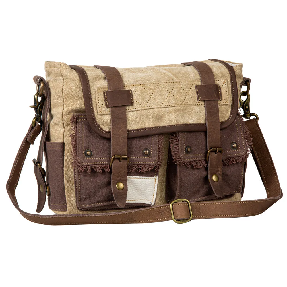 Vintage Patchwork Satchel Messenger Bag sold by Myra Bag product image thumbnail 2