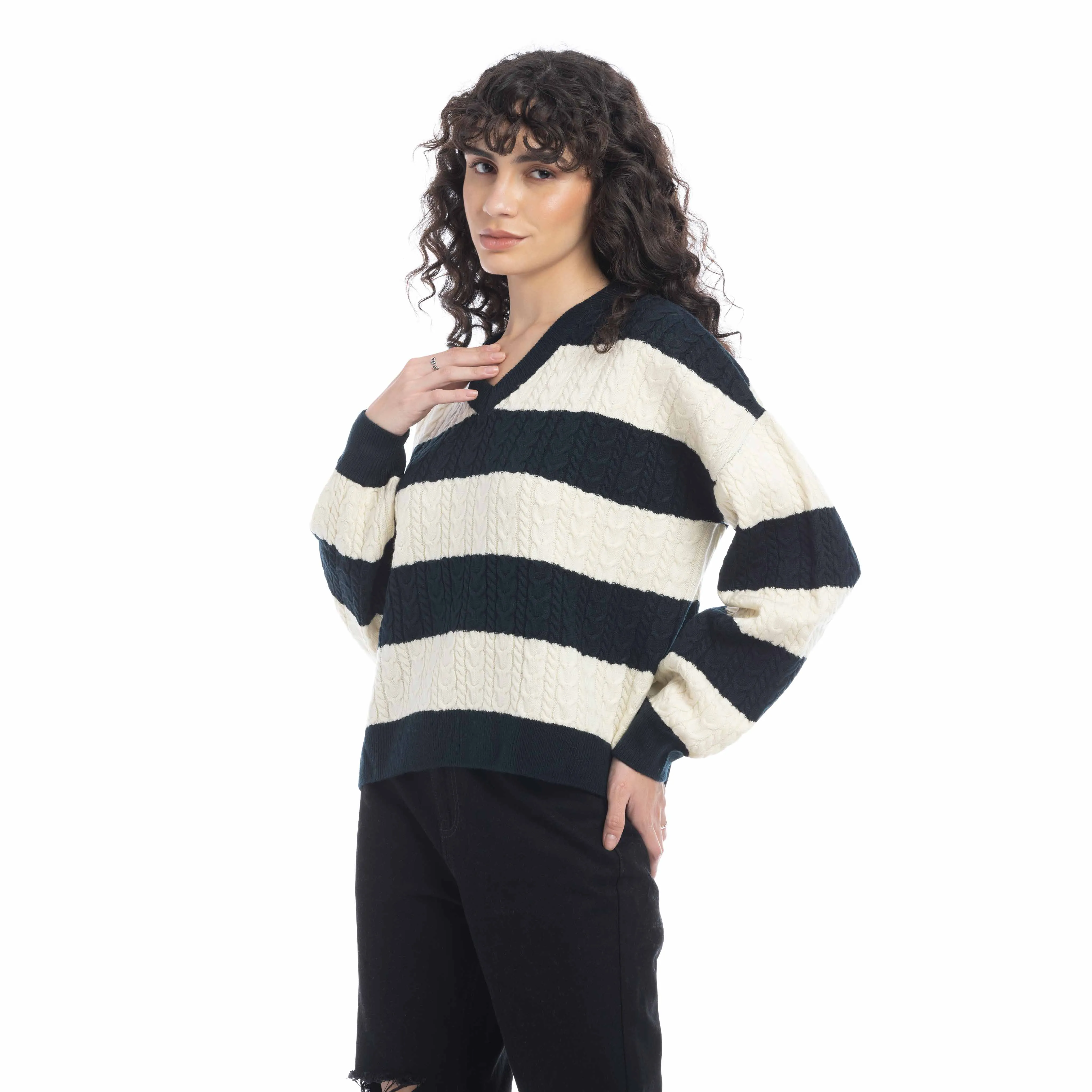 Logan Striped Knit Sweater sold by Myra Bag product image thumbnail 3