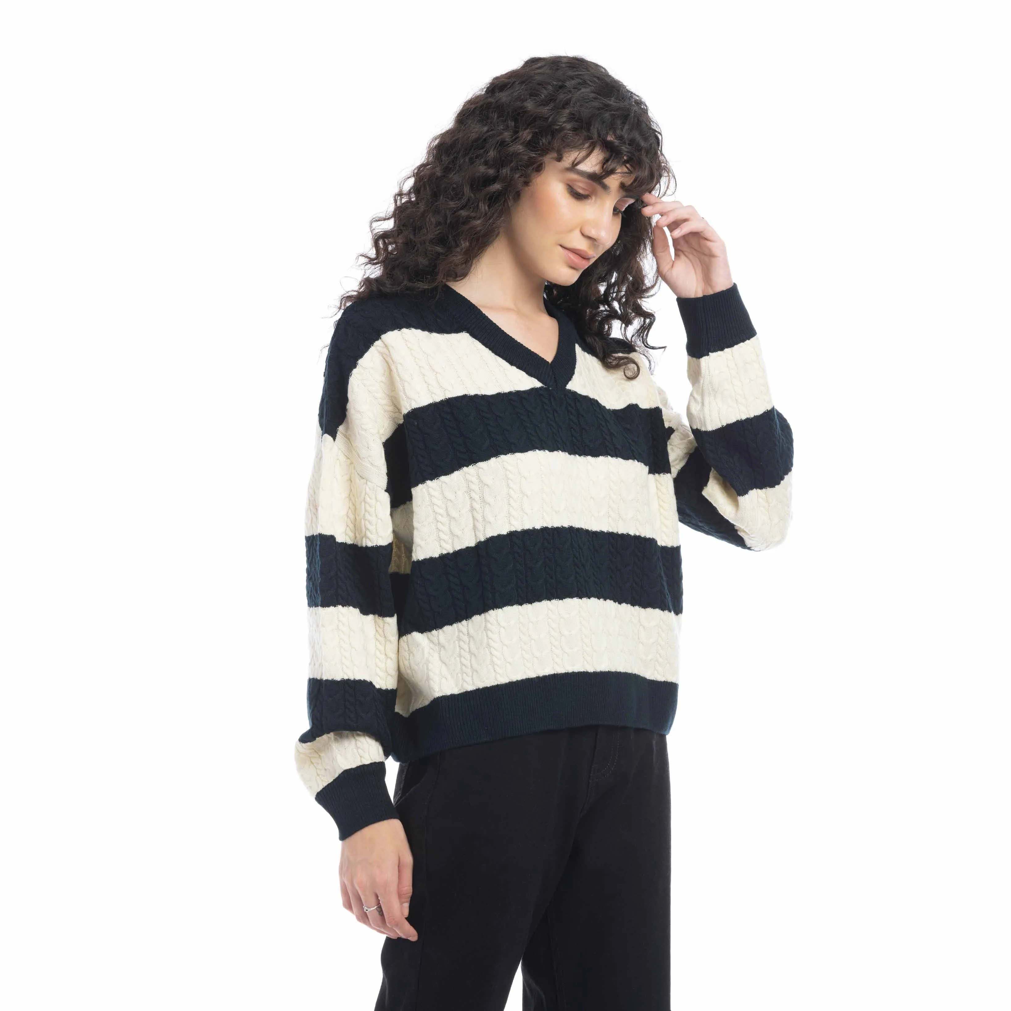 Logan Striped Knit Sweater sold by Myra Bag product image thumbnail 4
