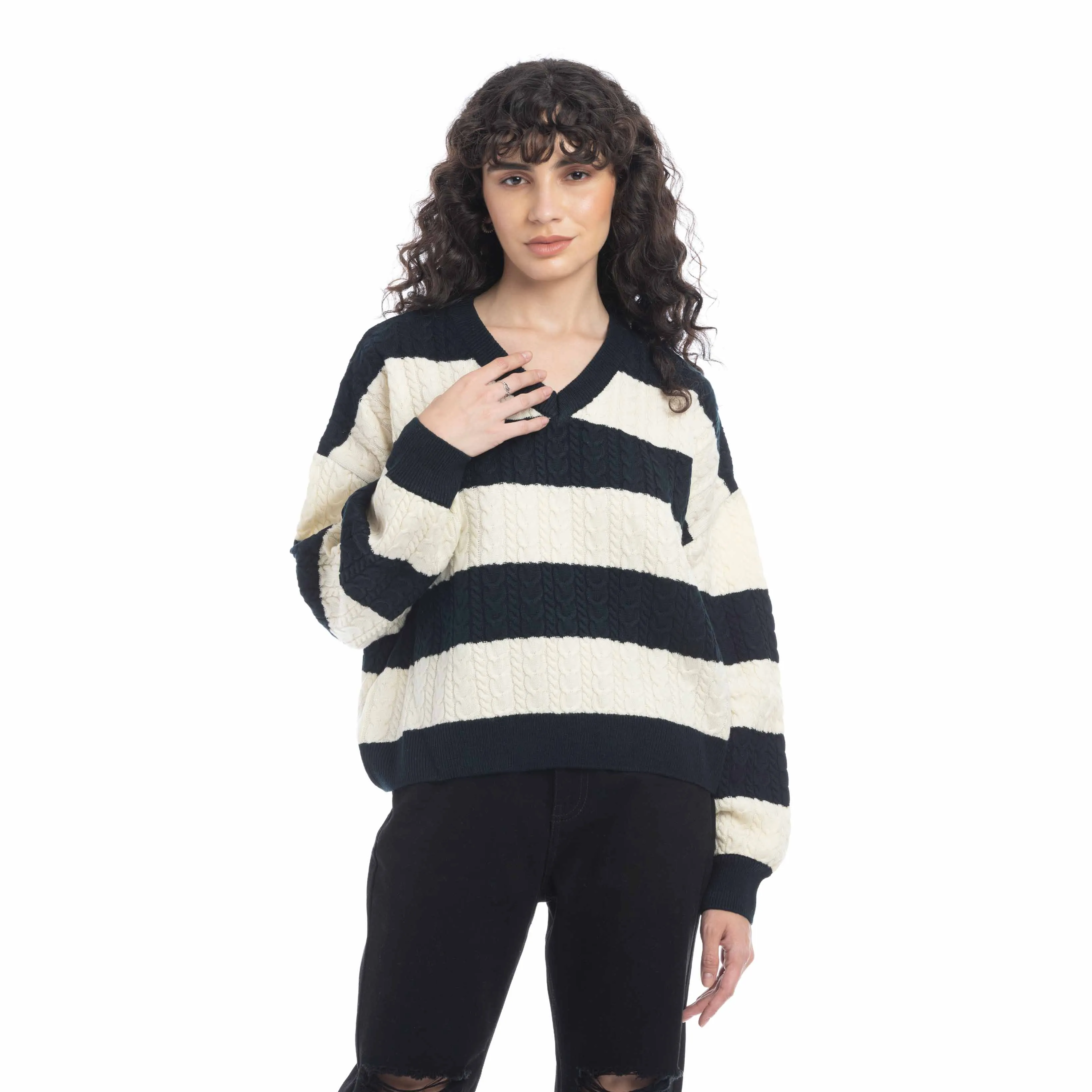 Logan Striped Knit Sweater sold by Myra Bag