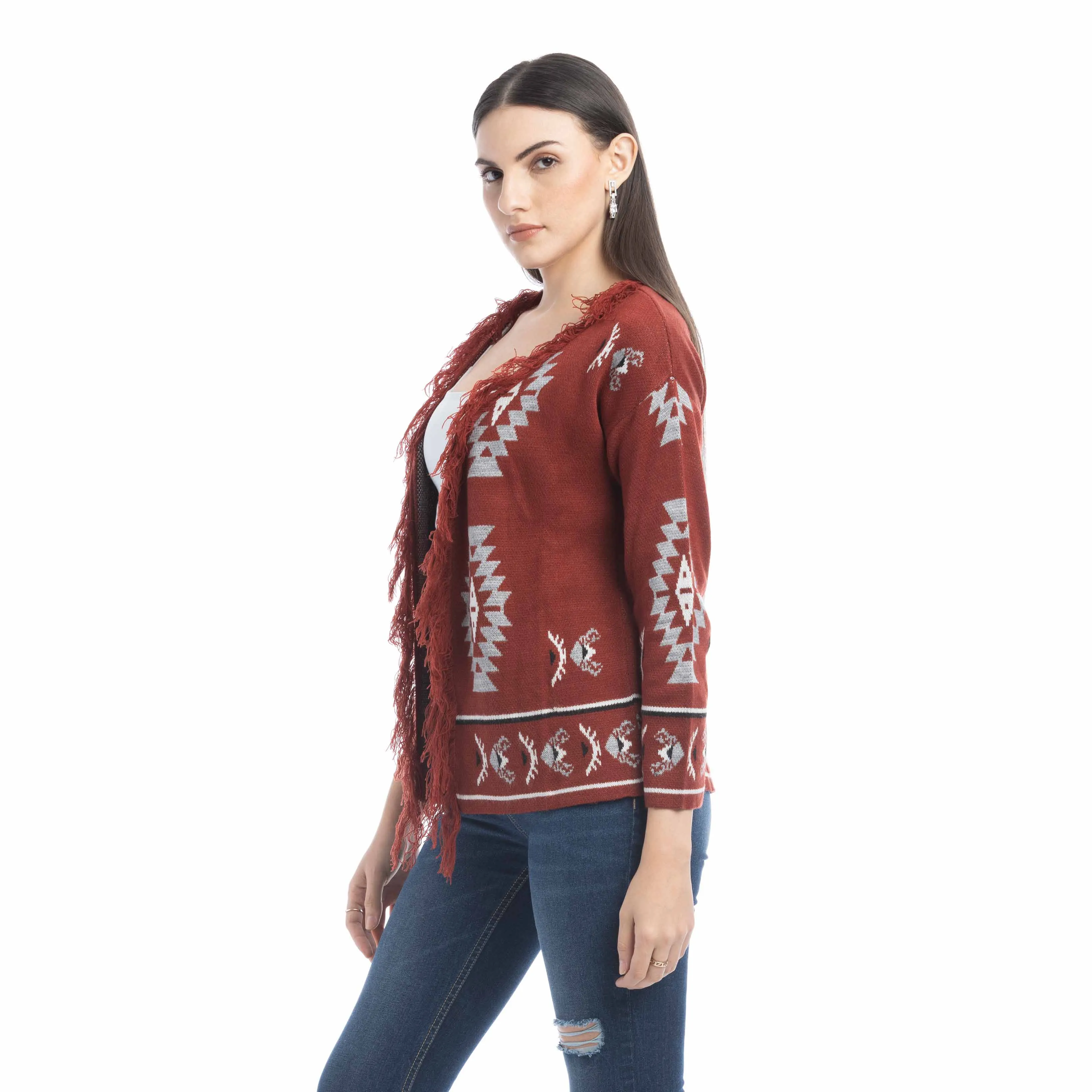 Ophelia Savannah Pattern Fringed Cardian sold by Myra Bag product image thumbnail 5