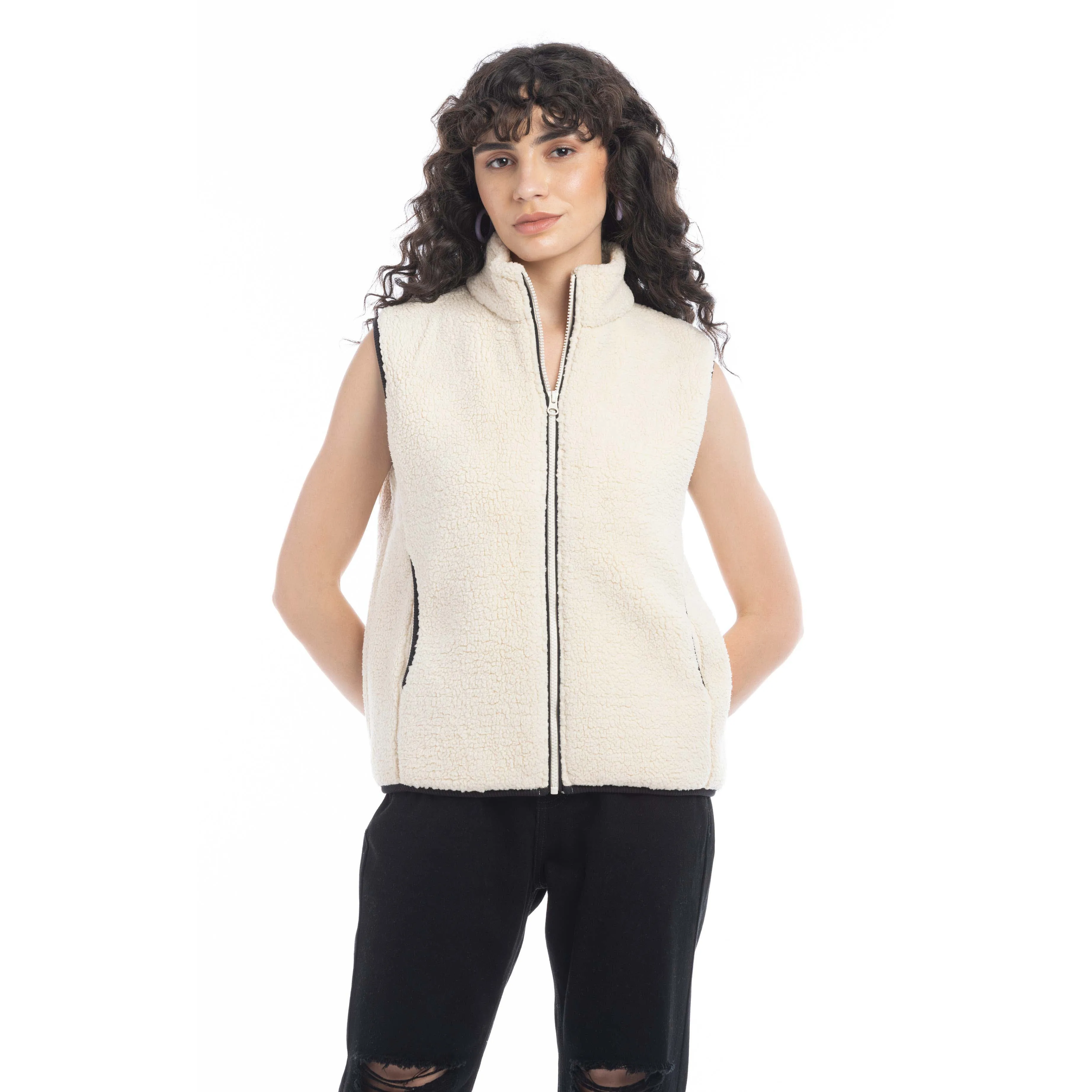 Jazlyn Zippered Fleece Jacket Vest sold by Myra Bag product image thumbnail 3