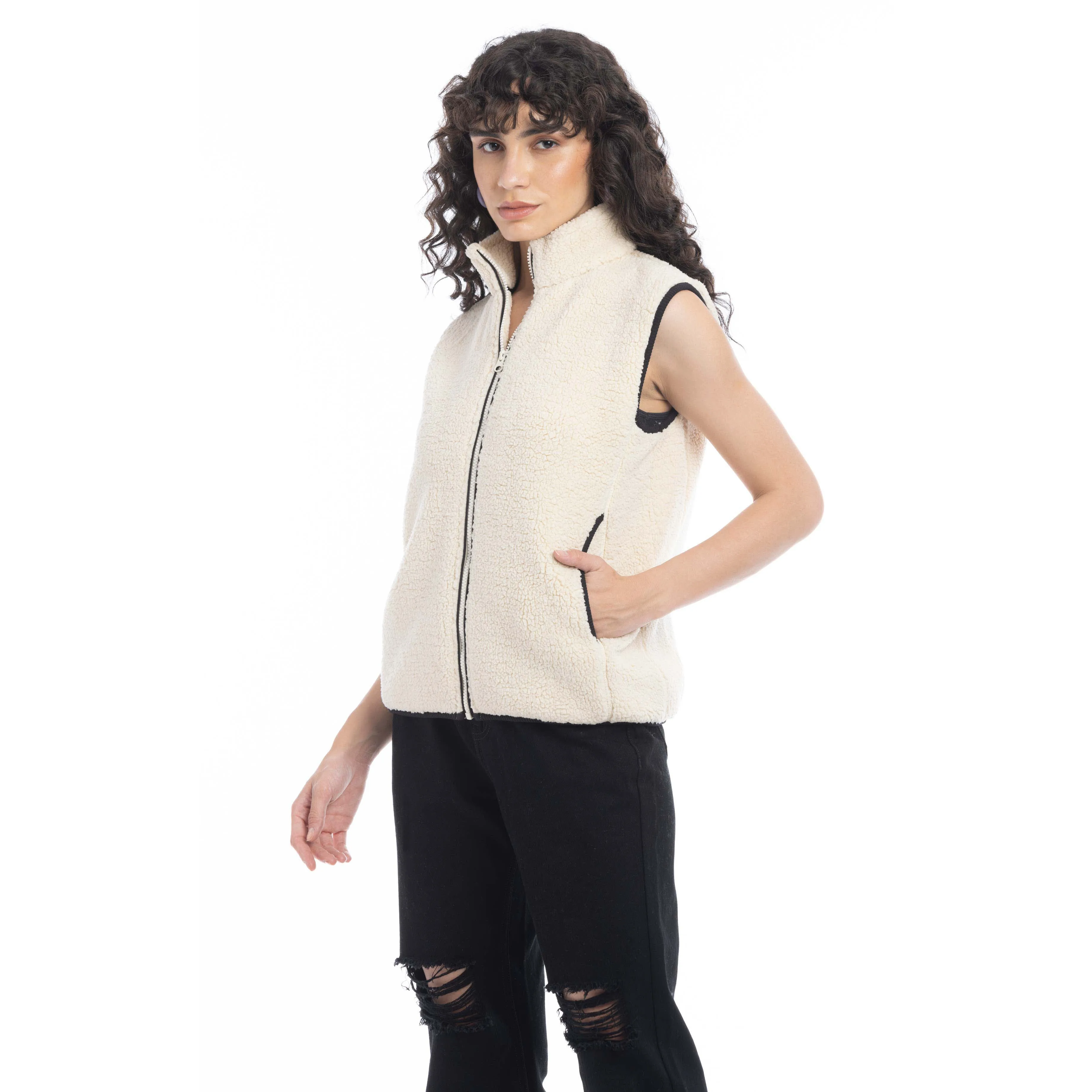 Jazlyn Zippered Fleece Jacket Vest sold by Myra Bag product image thumbnail 4