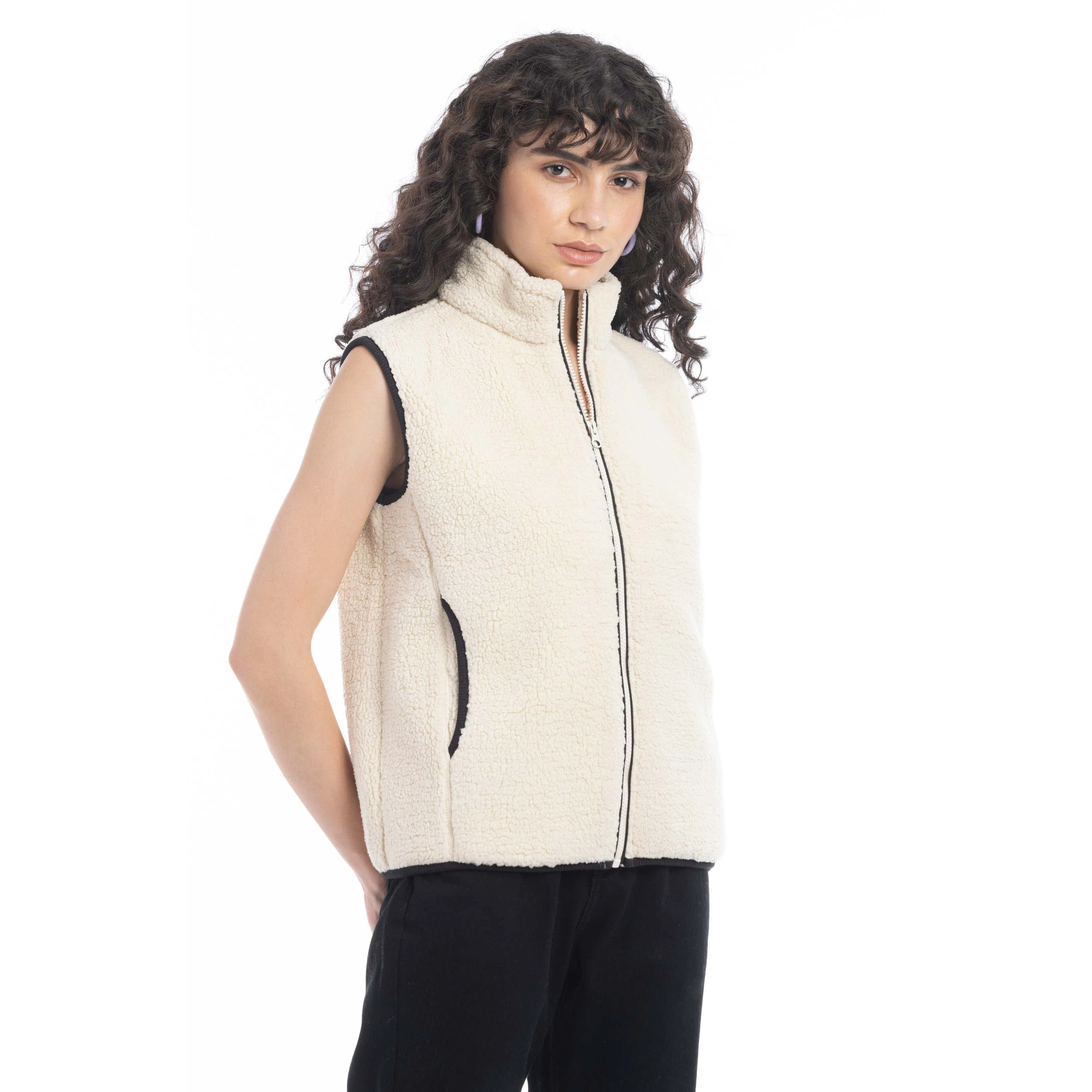 Jazlyn Zippered Fleece Jacket Vest sold by Myra Bag product image thumbnail 5