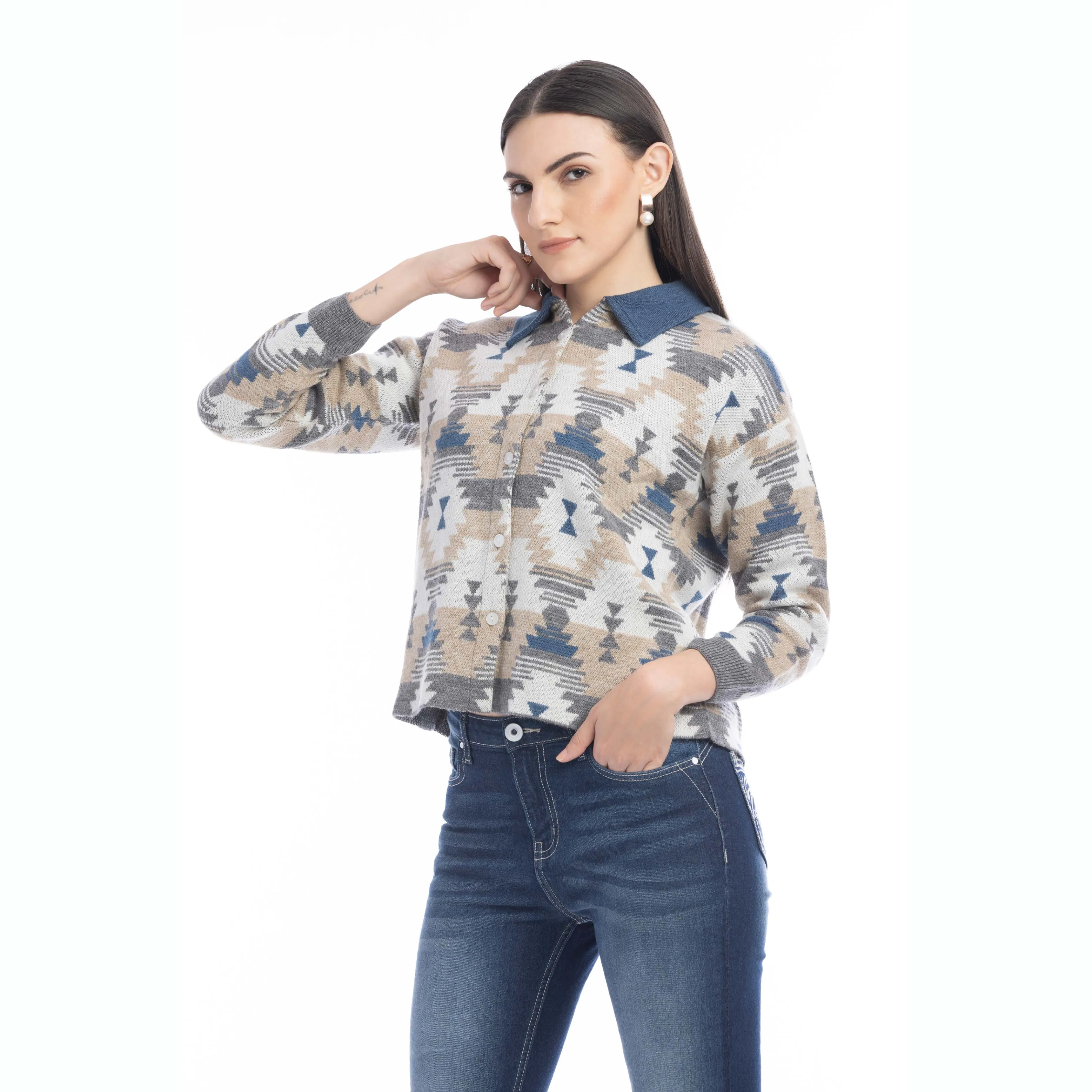 Raign Button Front Shacket Sweater sold by Myra Bag product image thumbnail 5